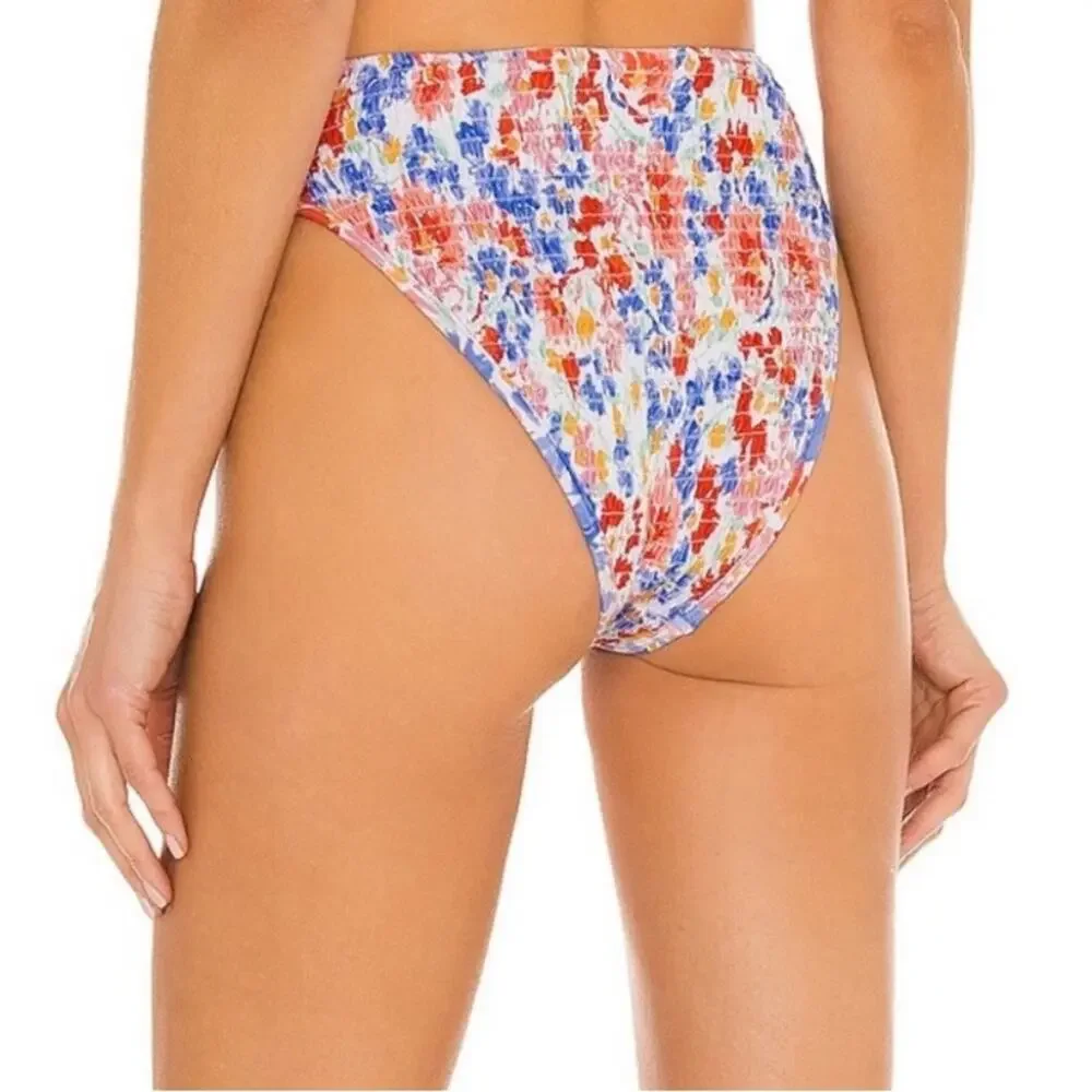 NEW L*SPACE Bikini Bottoms Small Barlette Bitsy Forever Floral High Waist NWOT